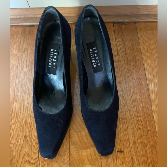 Stuart Weitzman Navy Blue Suede Pumps Size 6.5 - Picture 4 of 6